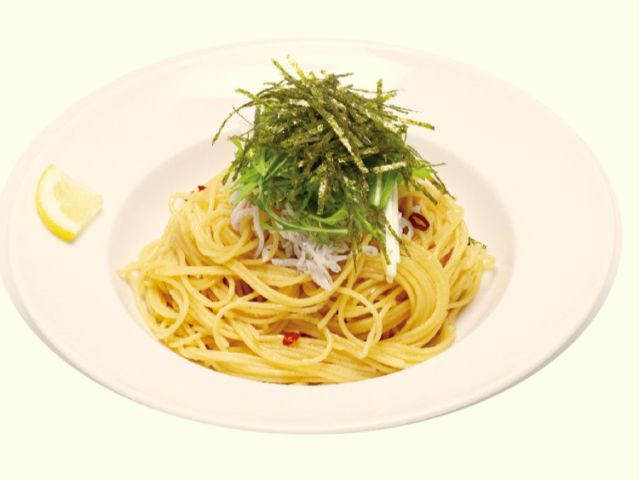 しらすと水菜のペペロンチーノ