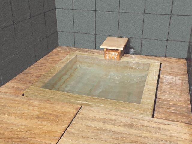 ひんやり心地よい湯と檜の香りが広がる、癒しの冷泉風呂でリフレッシュ。