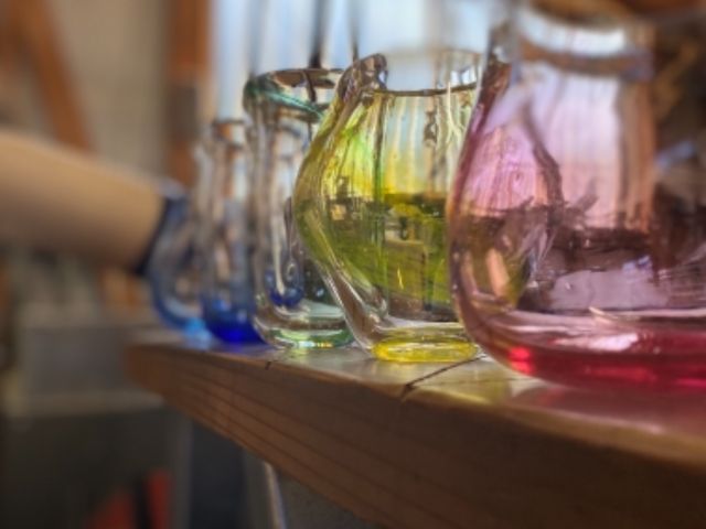 吹いたグラスと