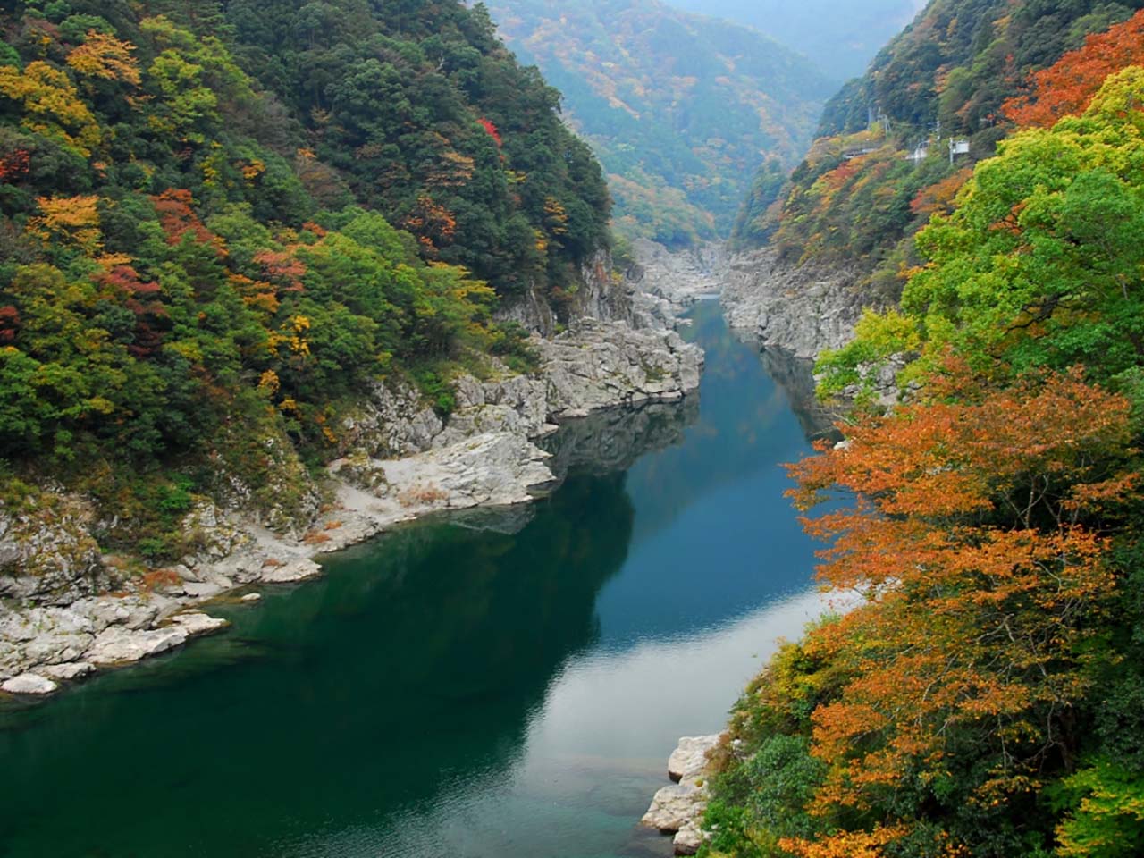 まわりに広がるのは秘境・大歩危の豊かな自然。