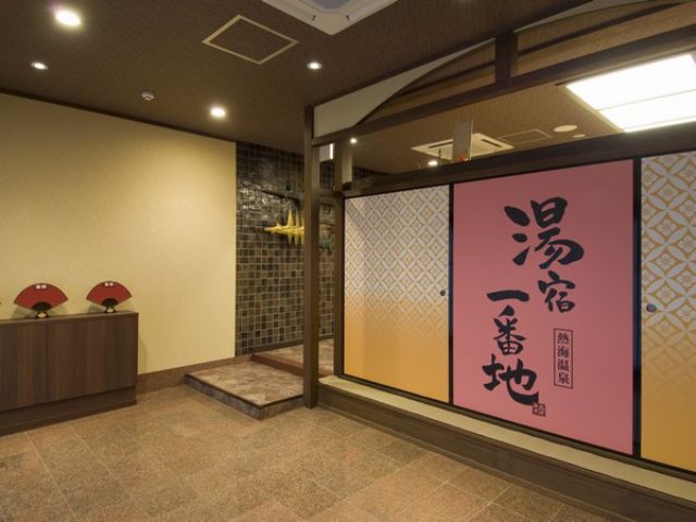 【玄関前の大ふすま】旅館の写真スポットとして人気です。