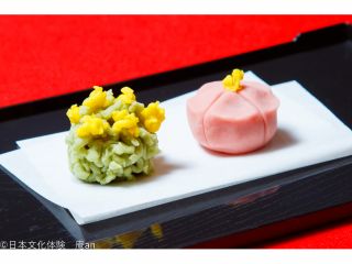 出来上がった和菓子を思い思いに盛り付けて・・・芸術作品の完成です!