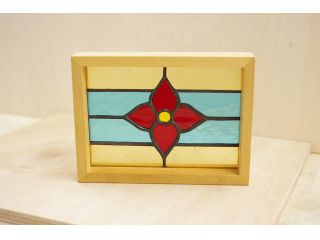 ステンドグラスのフラワーパネル