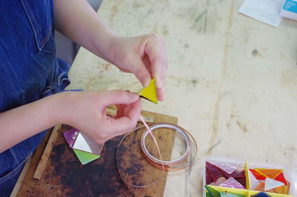 【作業工程】コッパーテープ巻き *コンパクトミラー