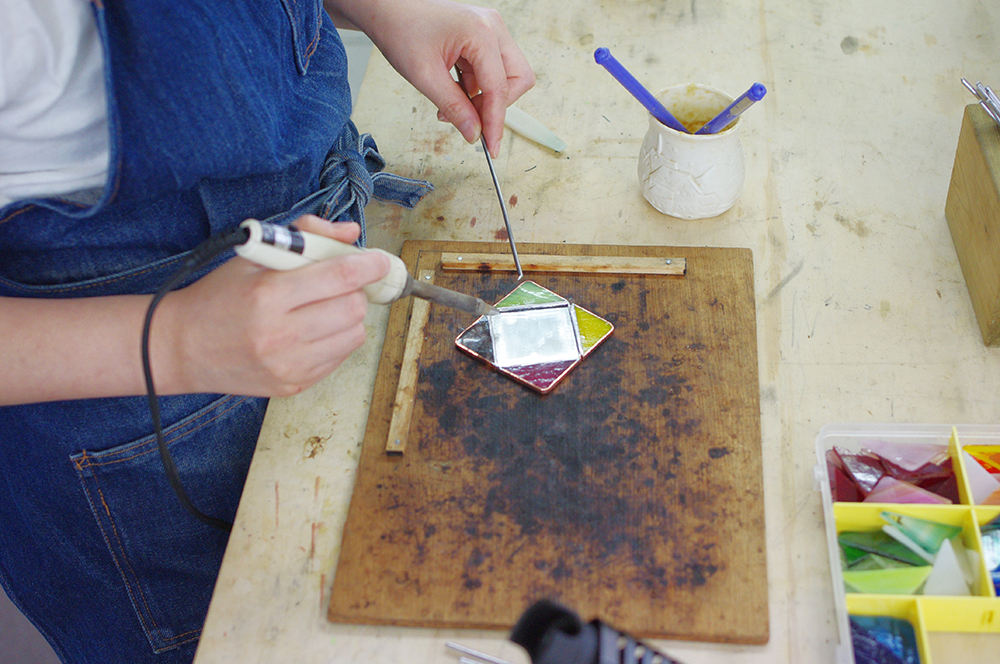 【作業工程】ハンダ付け *コンパクトミラー