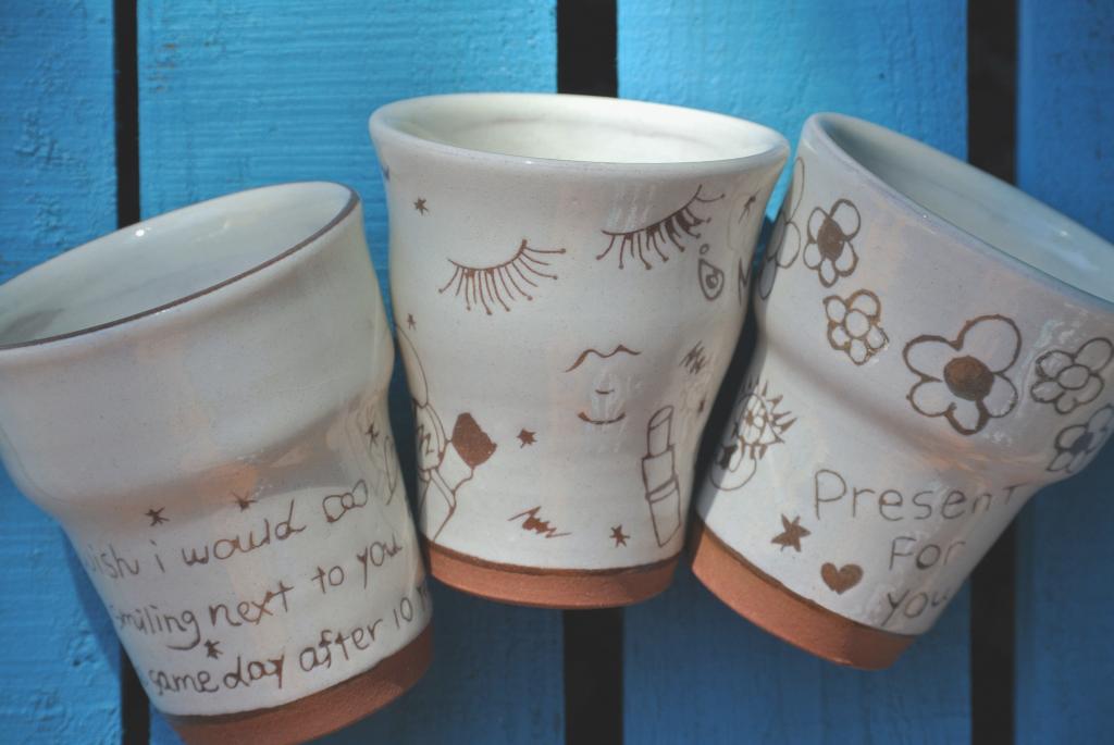 【伊豆高原駅から車6分・コップのラインアート体験】6歳~OK♪素焼きの器をひっか...