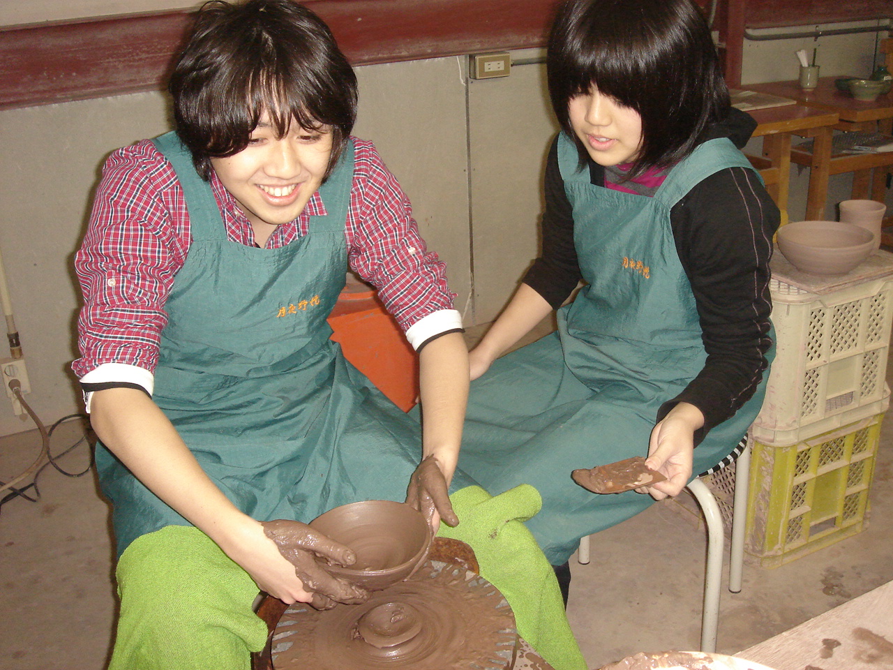憧れの電動ろくろ体験♪
