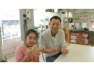 親子で体験してくれました。笑顔で完成!