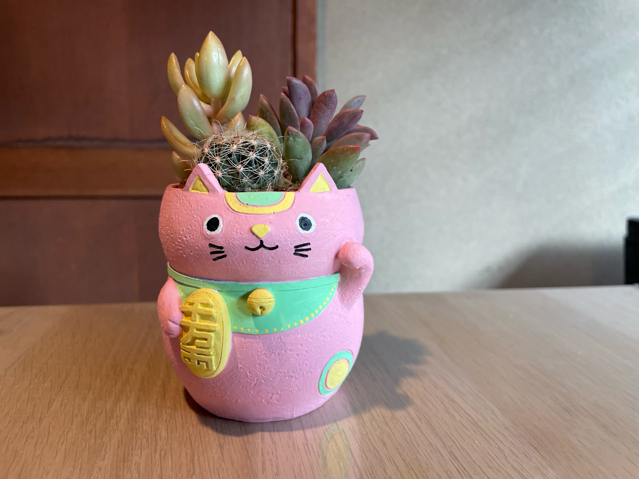 縁起がよい【招き猫・だるまポット絵付け ミニプランツづくり体験