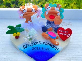 じんべいざめ、指輪などなどウェディングならではのアイテムがたくさん。可愛い小物アイテムがシーサーに添えられるのはまいまいシーサーだけ!