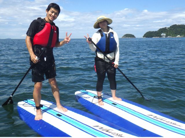 ガイドとともにSUP体験