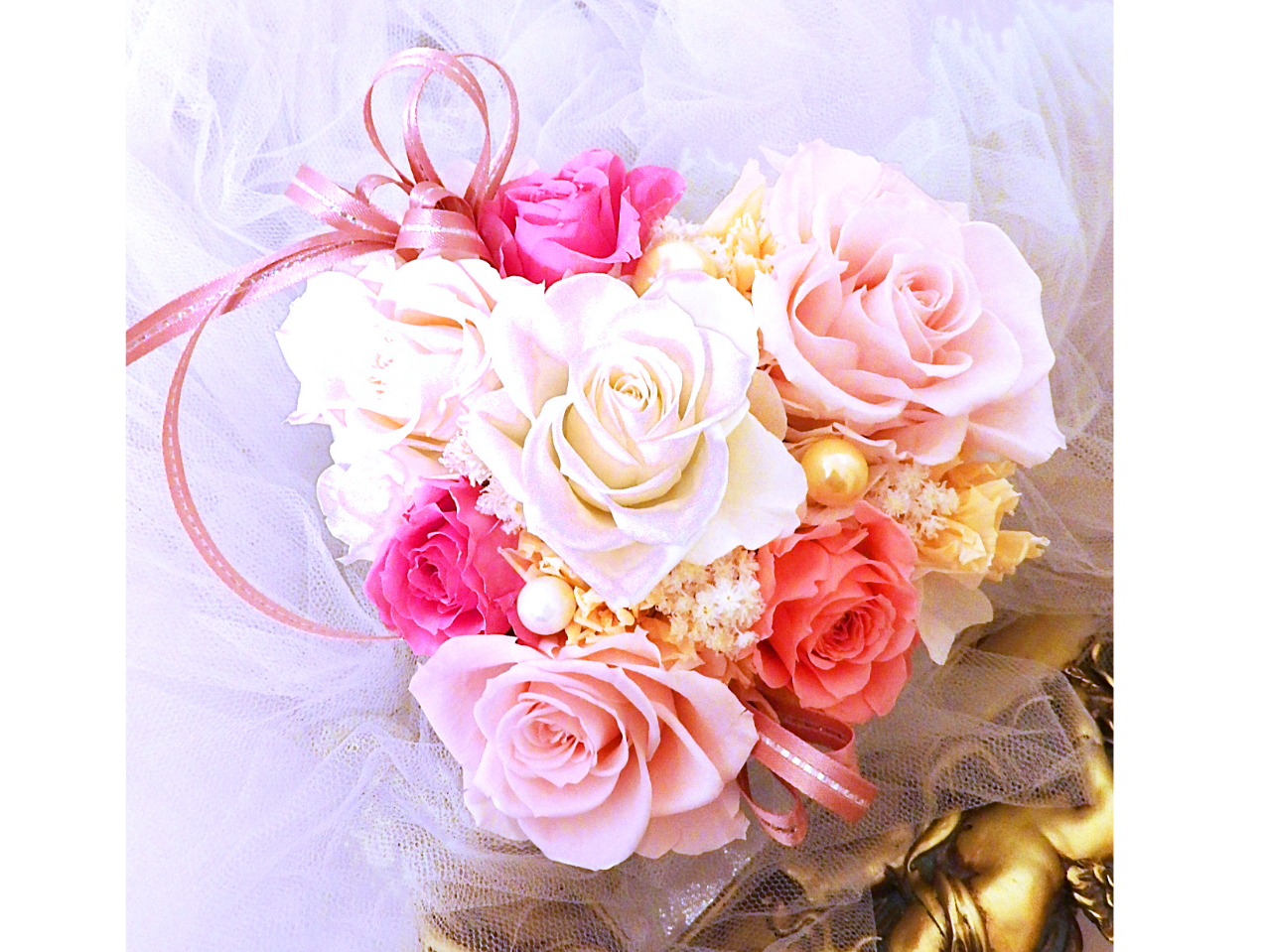 ◇ブルーミングハート/プリザーブドフラワーアレンジメント体験◇税込