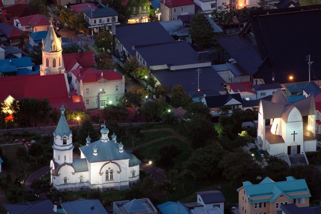 函館山夜景鑑賞コース 湯の川・五稜郭地区スタート(普通タクシー) カップル・女性...