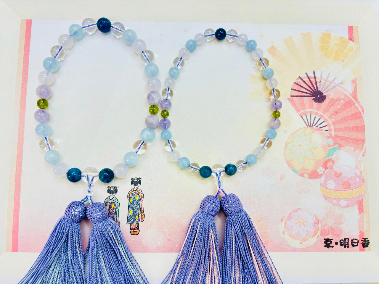 デザイン自由に作れるのでペアのようなお念珠も作れます!