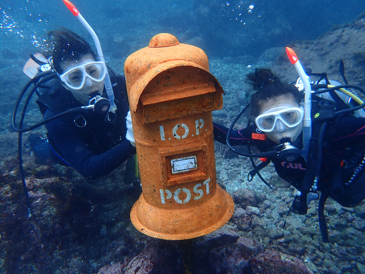 体験ダイビングでも行ける水中ポスト!