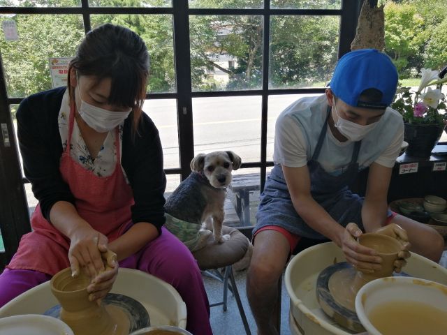 ワンちゃん連れでもOKです。