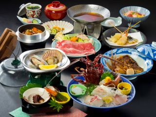 伊勢海老姿造り1尾+松阪牛肉鍋付会席