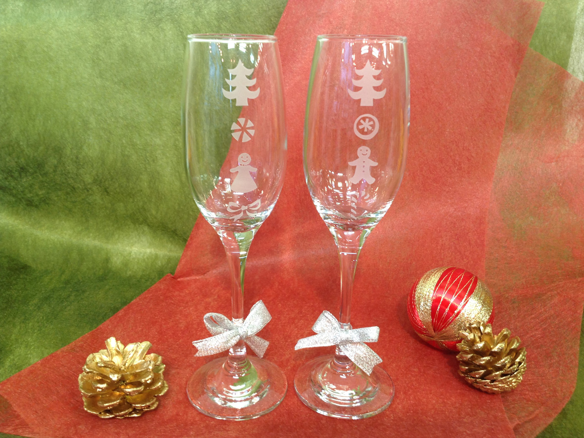 サンドブラスト・シャンパングラス