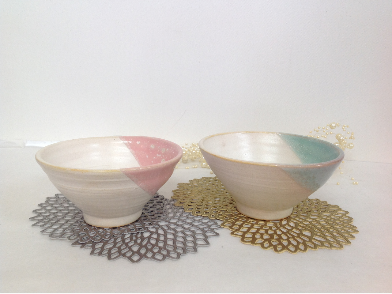 陶芸3回体験レッスンで作りました。1回目成形レッスン2回目 削りレッスン3回目絵付け釉薬掛け(2時間)×3回