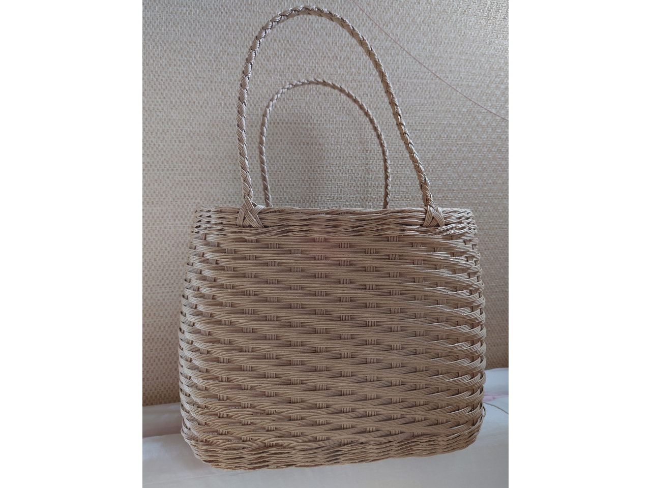 中級者向け @とばし編みのバッグ