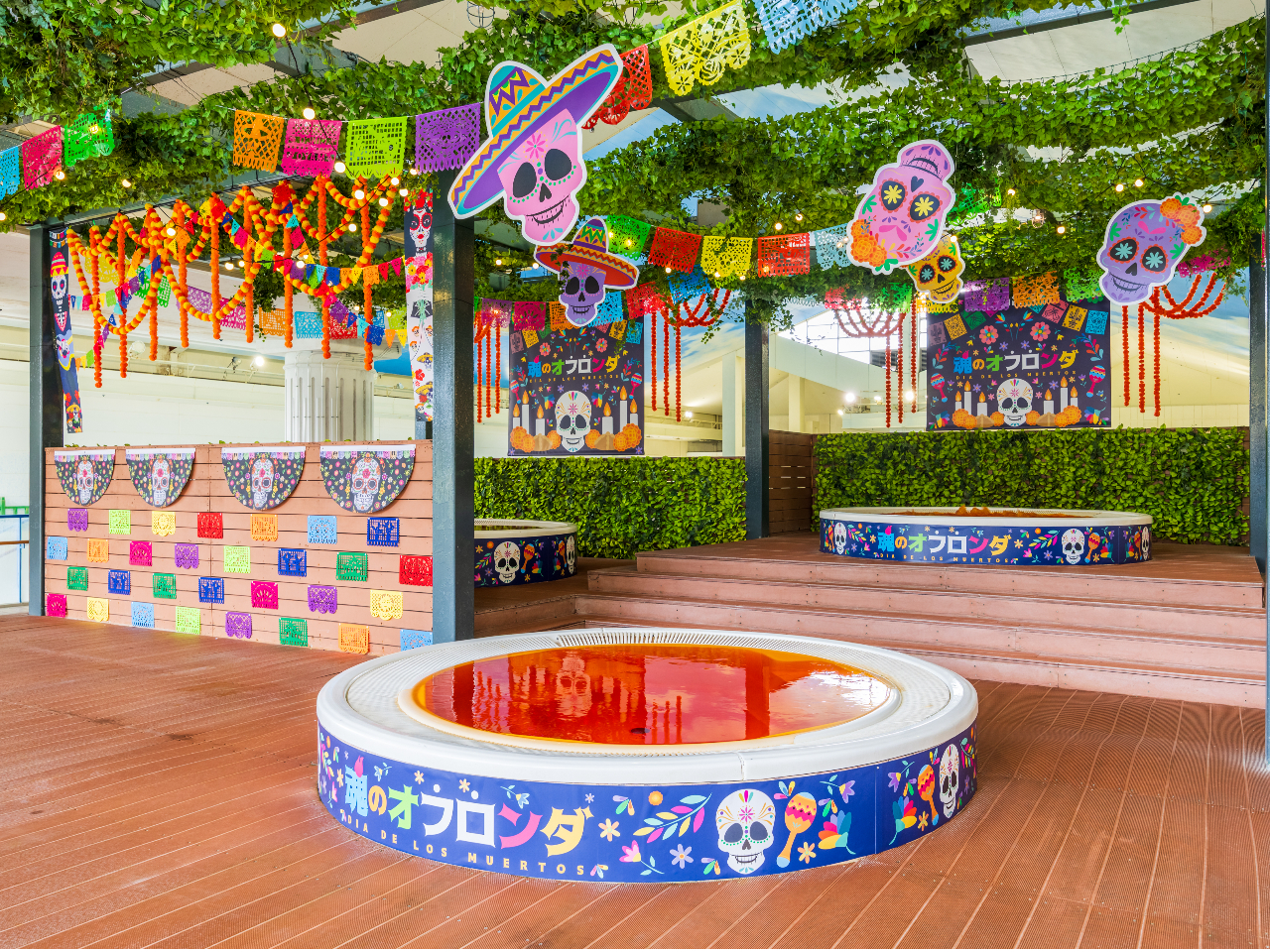 メキシコで開催されるハロウィンイベントをイメージしたお風呂も期間限定で登場!パンプキンの甘い香りが漂うおかしなお風呂をお楽しみに♪