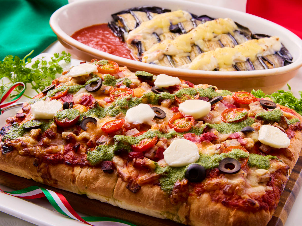 ローストポークをメインに、秋の食材を使用したラザニアやニョッキ・ピザなどのイタリア料理をお愉しみください。(写真はイメージ)