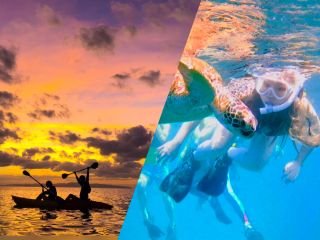 青の洞窟とシュノーケリング+夕日と星空のカヤック 【お得】セットプラン