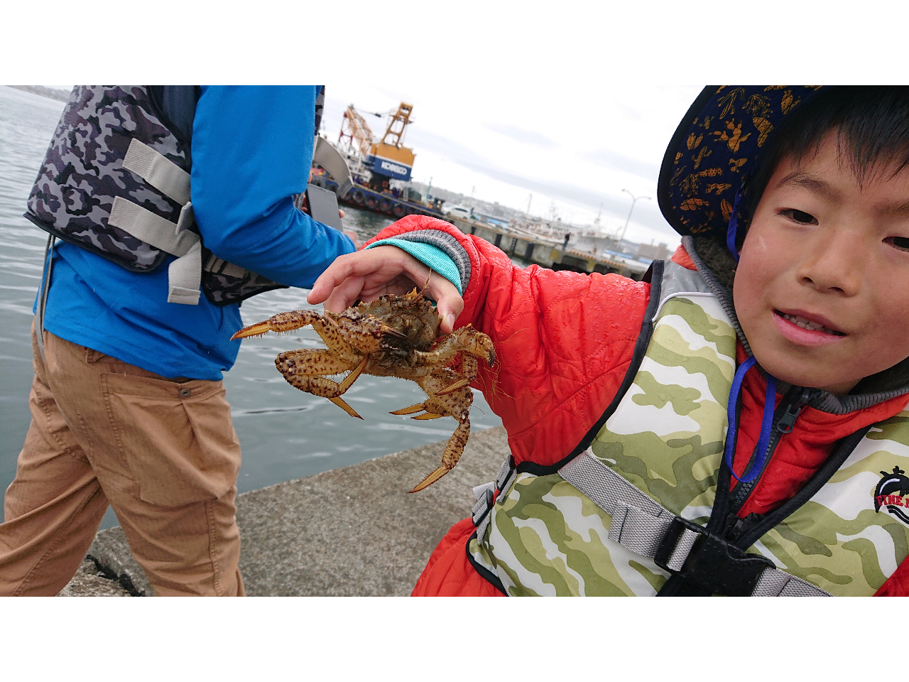 カニが釣れたよーー!