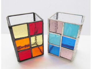 正面 正方形の 6ピースの 色の組み合わせを お選び頂けます背面とサイドのクリアガラスは、お任せになります