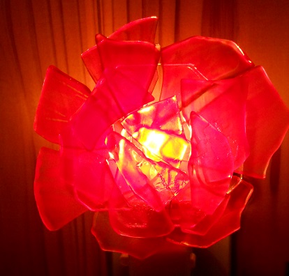 バラのランプの点灯のアップです