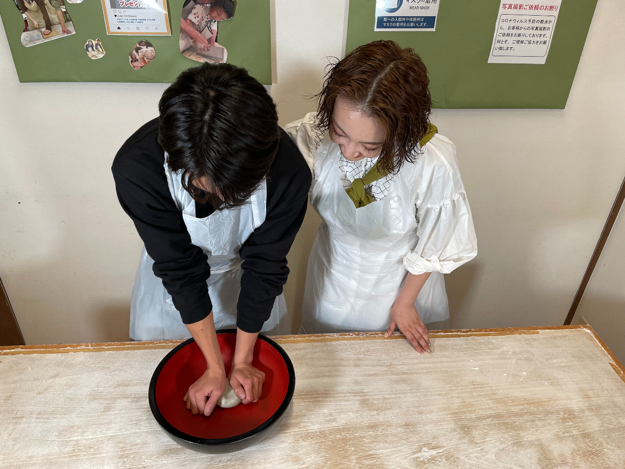 そばをこねます