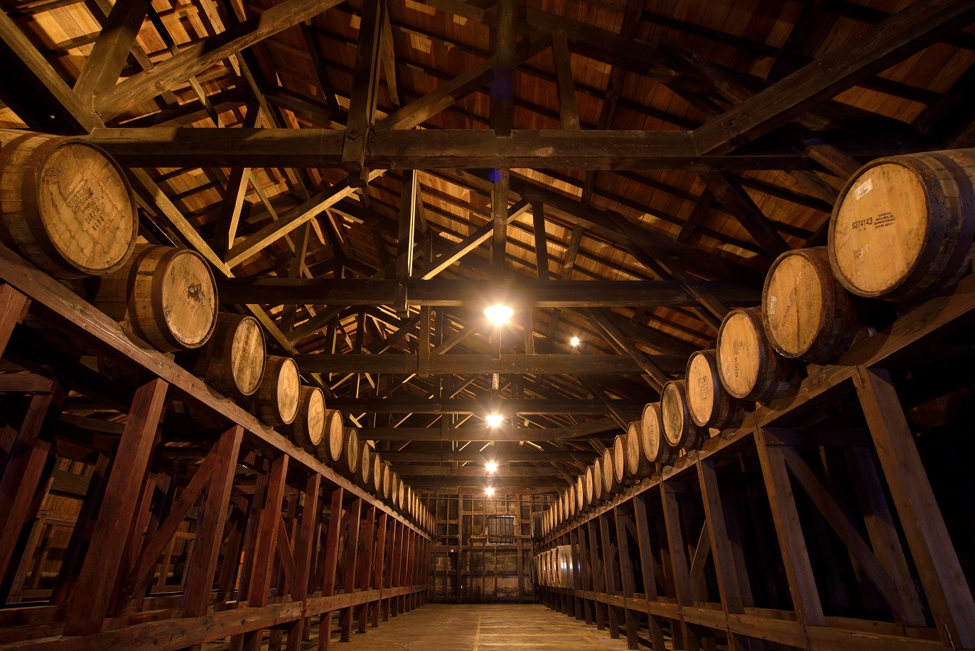原酒が眠る石蔵樽貯蔵庫