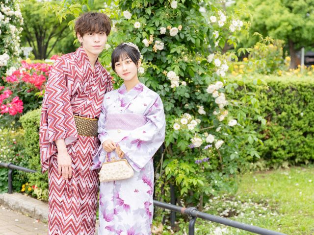 【銀座・浴衣レンタル】銀座駅徒歩30秒♪《スタンダードプラン》浴衣一式、小物・ヘアセット付き♪手ぶらでOK♪《メンズOK》女性のみでも、カップルでもお気軽に浴衣で散策♪