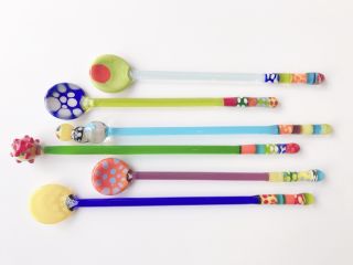 カラフルなガラスを組み合わせておしゃれなスプーンorマドラーが作れます!