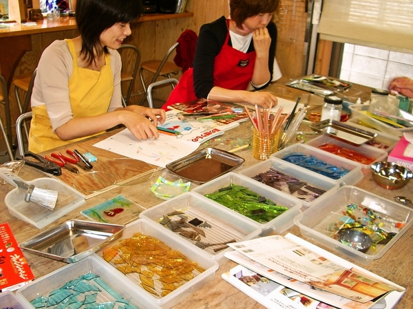 フュージングでガラスプレート作り*【デザインは自由♪お好みのガラス