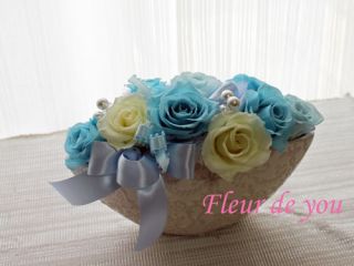 プリザーブドフラワーアレンジ作品の一例