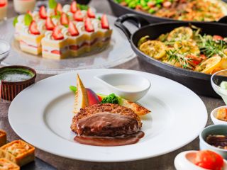 黒毛和牛と黒豚のハンバーグステーキ デミグラスソース&チーズソース