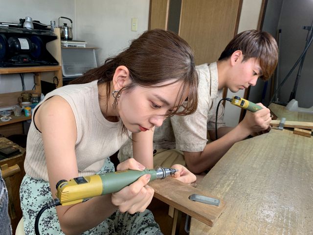 いろんな工具を使って、まるで職人気分☆