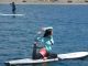 陸より、ちょっと難しいけどヨガのポーズにチャレンジ!海の上ならリラックス効果もアップ!
