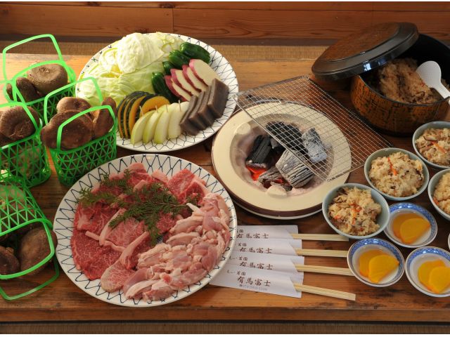 しいたけ狩りと黒毛和牛コース