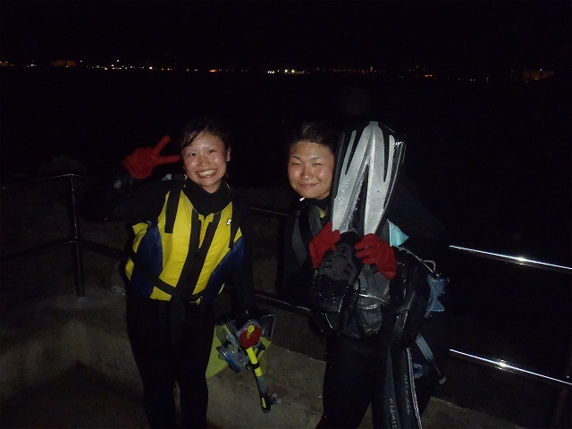 海上りも最高の笑顔を頂きます(^.^)癒し効果抜群のナイトシュノーケル!!