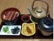 小学生メニューはミニまぶしセット(味噌汁・漬物付)、※タレは有馬醤油のみ