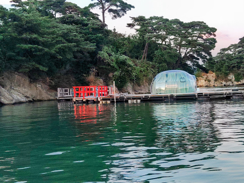 絶景☆松島湾☆クリアドーム付き100畳筏（いかだ）遊び☆蒸気で