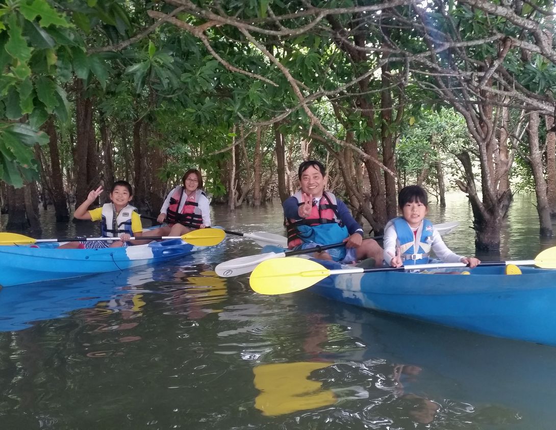 そよ風と癒しのマングローブカヤック。初めての方でも安心して楽しめる