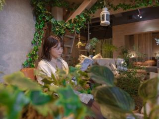 館内には植物がたくさん!緑に囲まれてまったり