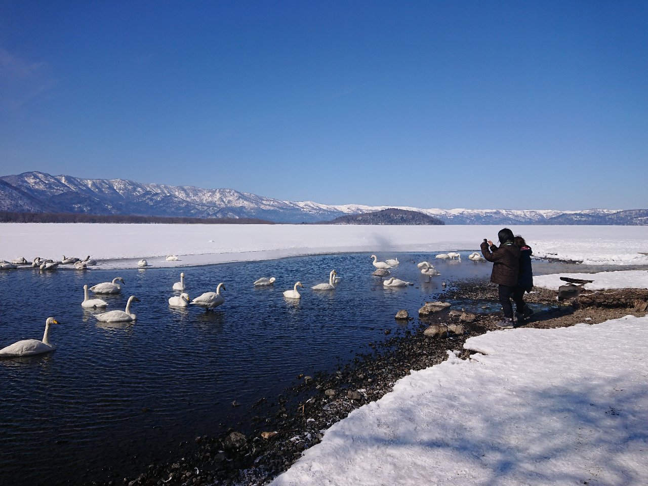 冬の屈斜路湖 コタン温泉