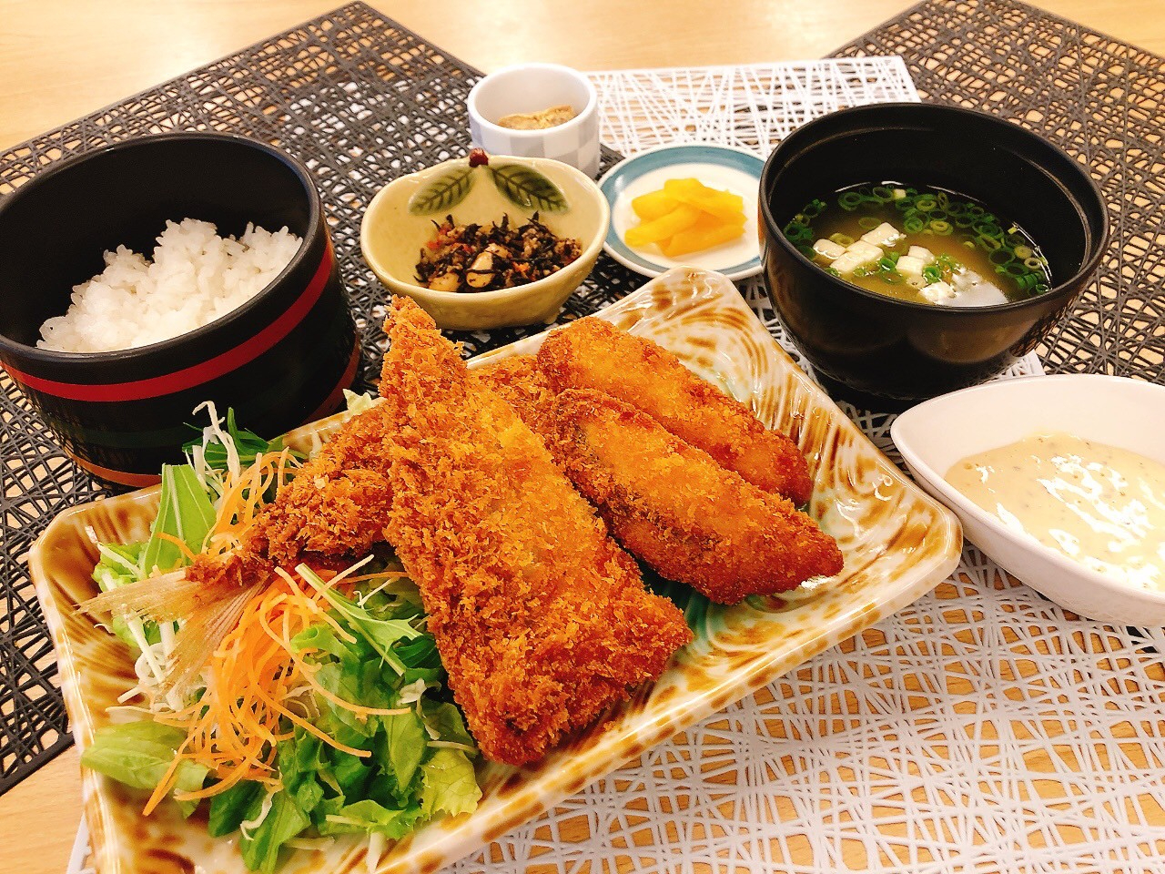 ジャンボアジフライ定食