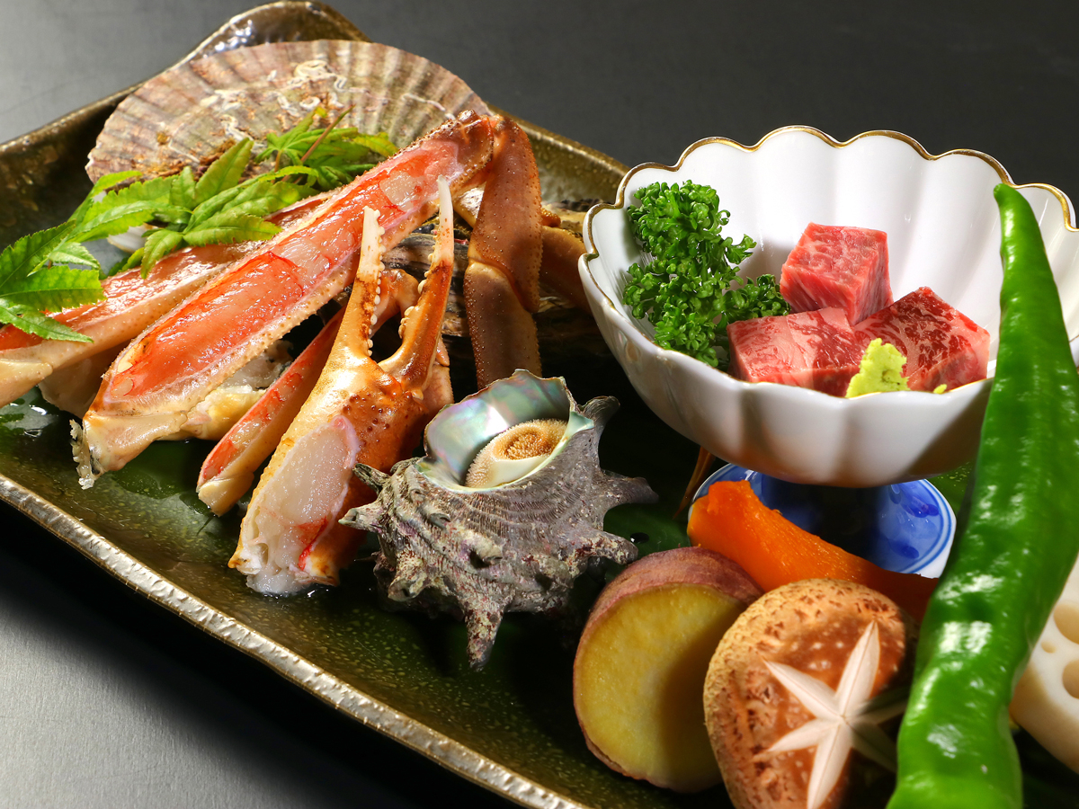 ≪展望風呂入浴付≫海を眺める食事処で【炭火焼懐石】選りすぐりの越前若狭の山海の幸...