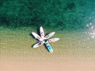 オリーブビーチは湾になっているのでとっても穏やか。初心者の方がほとんどです。