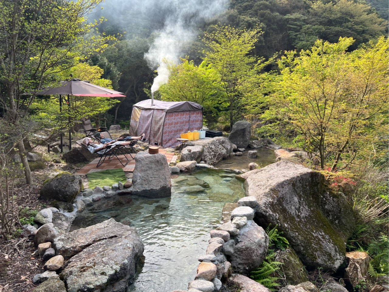 サウナ、水風呂、外気浴、基本の10歩圏内の究極の導線。